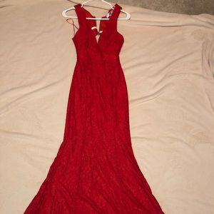 Red party dress